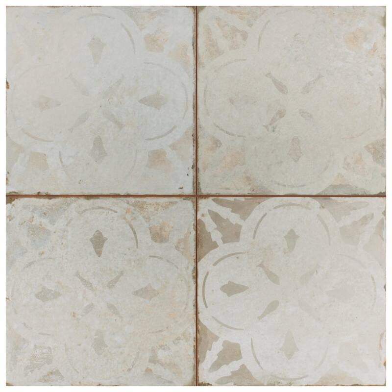 Merola Tile Kings Aurora White 17-5/8" x 17-5/8" Ceramic Floor and Wall Tile