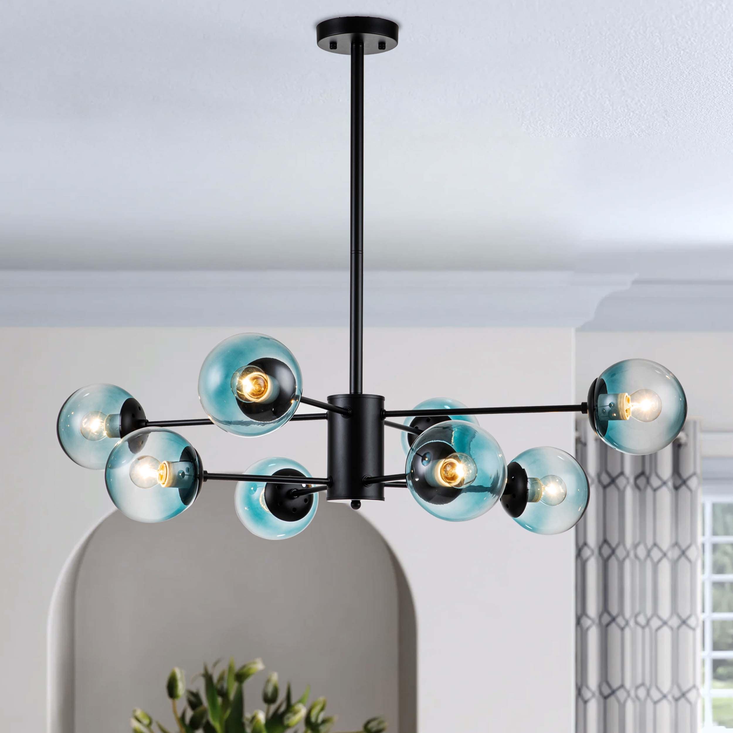 Blue cluster pendant light outlet