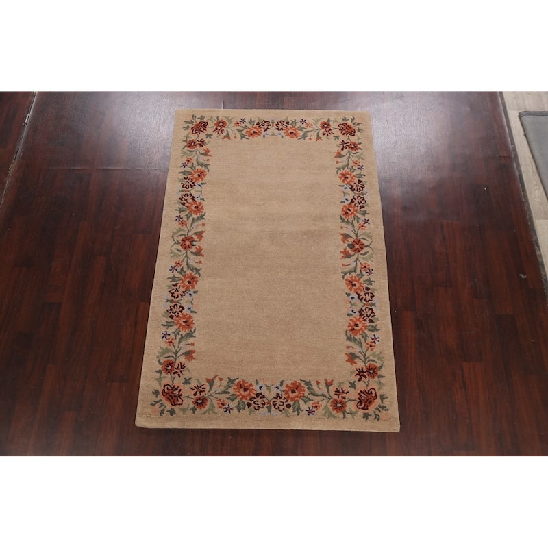 Floral Oriental Traditional Area Rug Hand-tufted Foyer Carpet - 5'0" x 8'0"