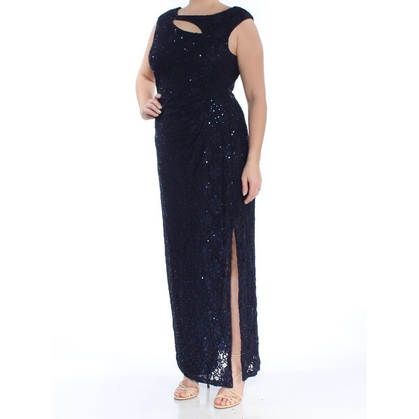 connected cutout sequined lace gown