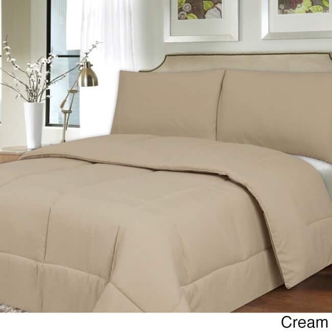 All Season Hypoallergenic Lightweight Down Alternative Comforter - Twin - Cream