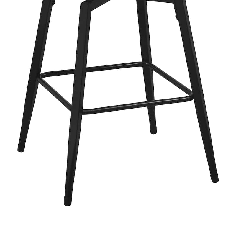 Modern Shell Back Swivel Bar Stool with Faux Leather Upholstered Seat and Metal Legs Counter Stool