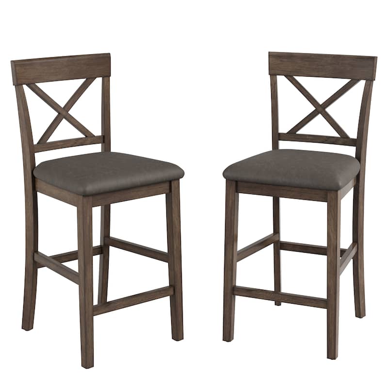 26 Inch Counter Height Bar Stools,Upholstered Bar Stools,Bar Stools Set Of 2/4/6 - 17.5"W X 20.1"D X 39.8"H