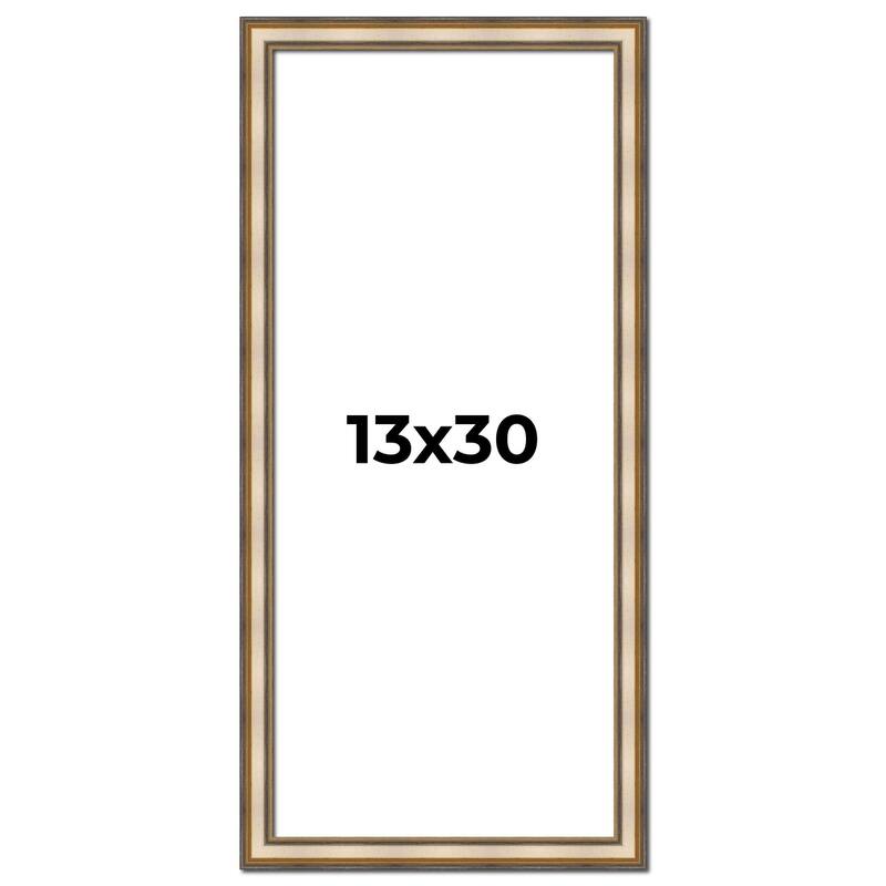 13x30 Frame Gold Solid Wood Shadow Box Width 1.5 Inches | Interior Frame Depth 2 3/8 Inches