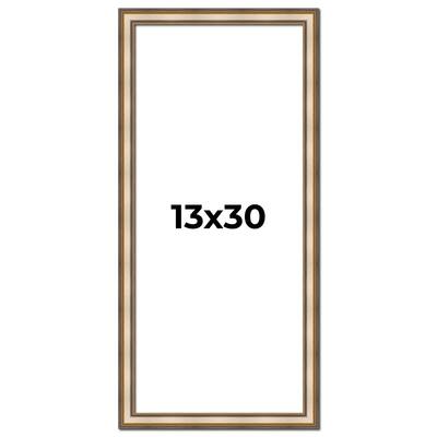 13x30 Frame Gold Solid Wood Shadow Box Width 1.5 Inches | Interior Frame Depth 2 3/8 Inches