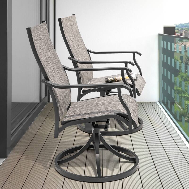 Nuu Garden Patio 2-Piece Textilene Swivel Chairs