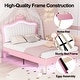 preview thumbnail 12 of 12, Full Size Upholstered Bed Frame with LED Lights