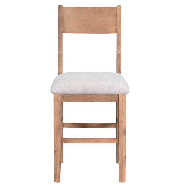 Counter Height 5-Piece Dining Table Set, Kitchen Table Set with Wood Texture Table and Cushioned Chairs