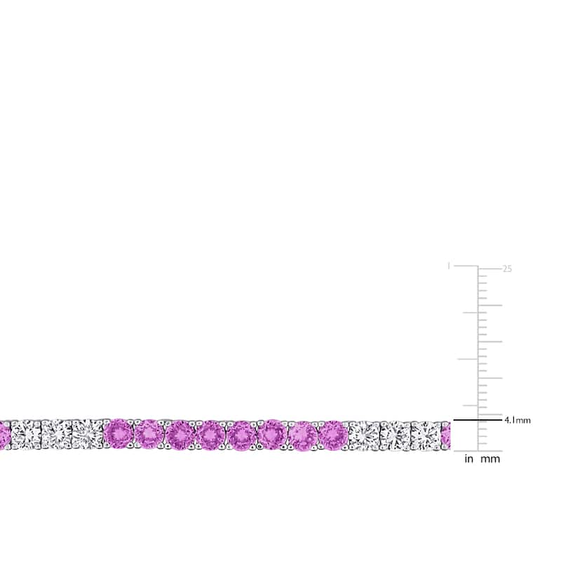 Miadora Sterling Silver Gemstone Tennis Bracelet and Necklace Set