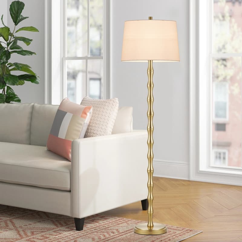 KAWOTI 61'' Floor Lamp with Fabric Drum Shade