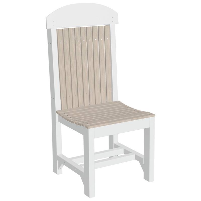 Set of 4 Poly Lumber Classic Dining Chairs - Side Chair - Birch Woodgrain & White - Dining Height