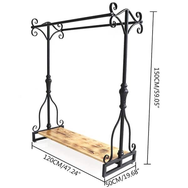Industrial Clothing Rack Display Heavy Duty Garment Rack With Shelves