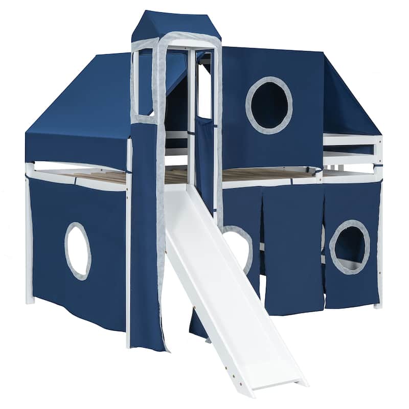 Unique Loft Bed with Tent and Tower for Kids' Fun and Comfort
