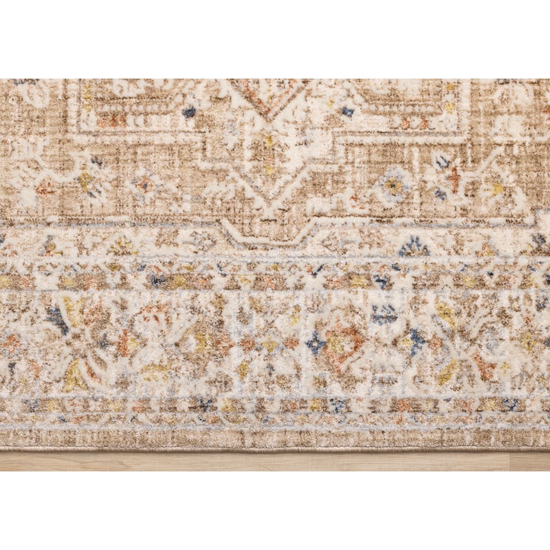Beige Cream Traditional High-Traffic Rug