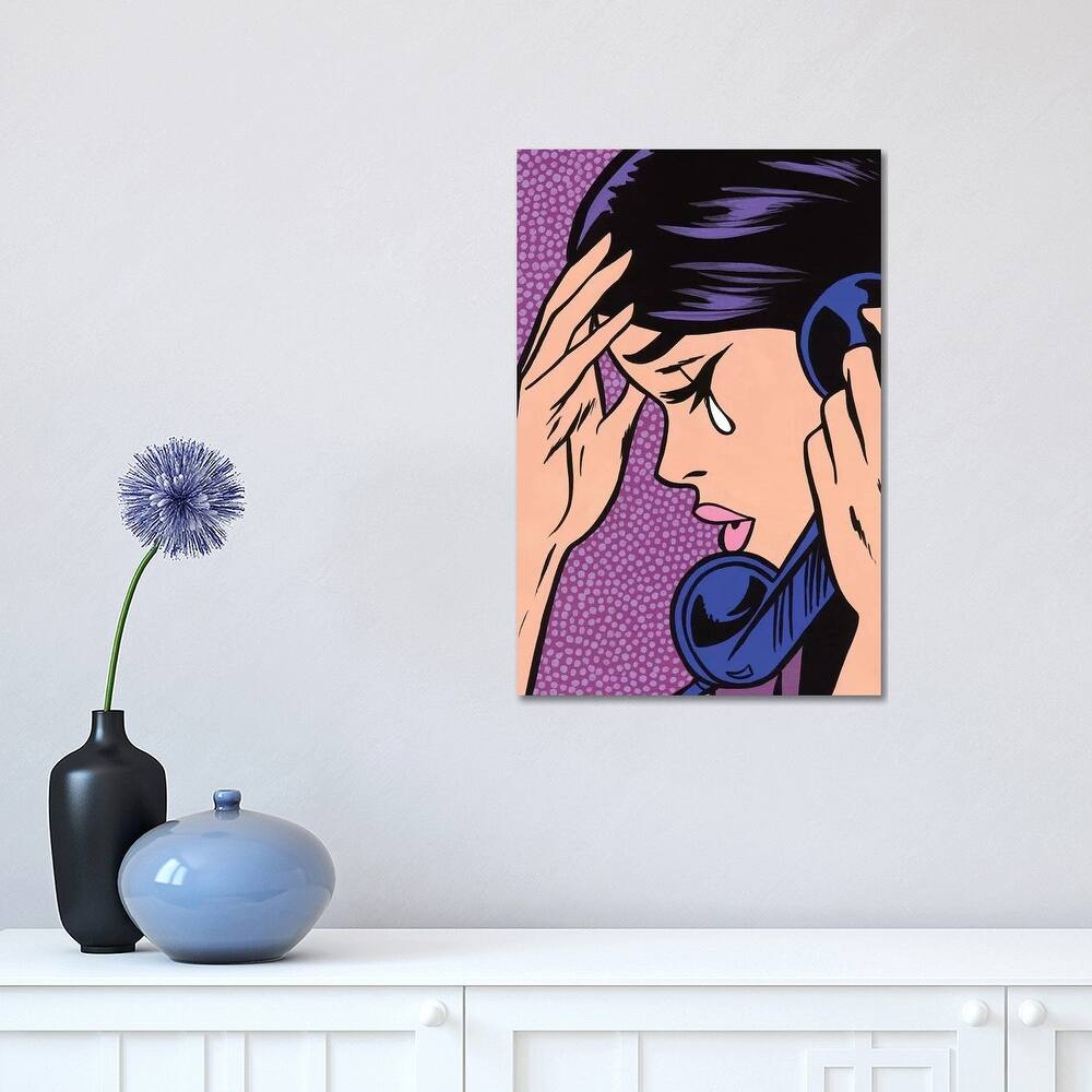 iCanvas "Telephone Crying Girl" by Allyson Gutchell Canvas Print