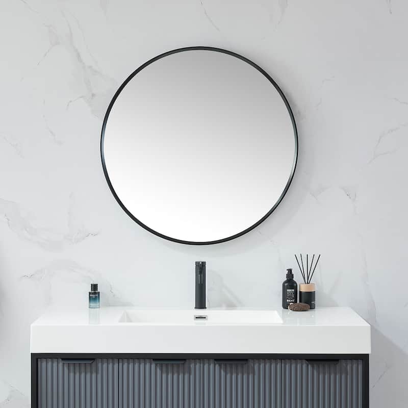 Vinnova Cascante Round Metal Wall Mirror