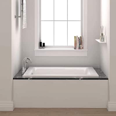 Fine Fixtures Small 54 x 30 x 19-inch Drop-in White Bathtub