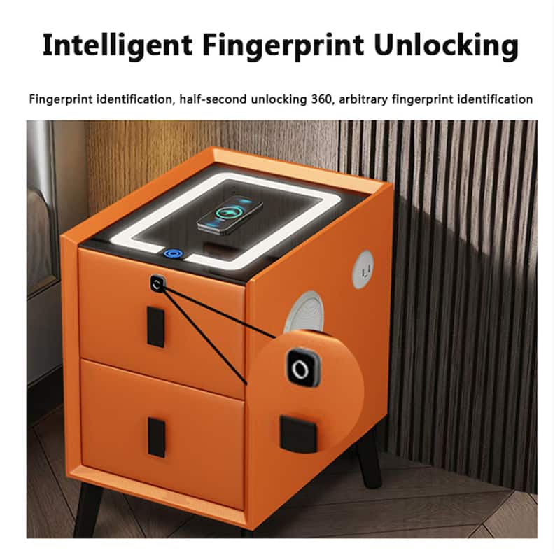 2 Drawer Smart Multi-functional Nightstand with Charging Station