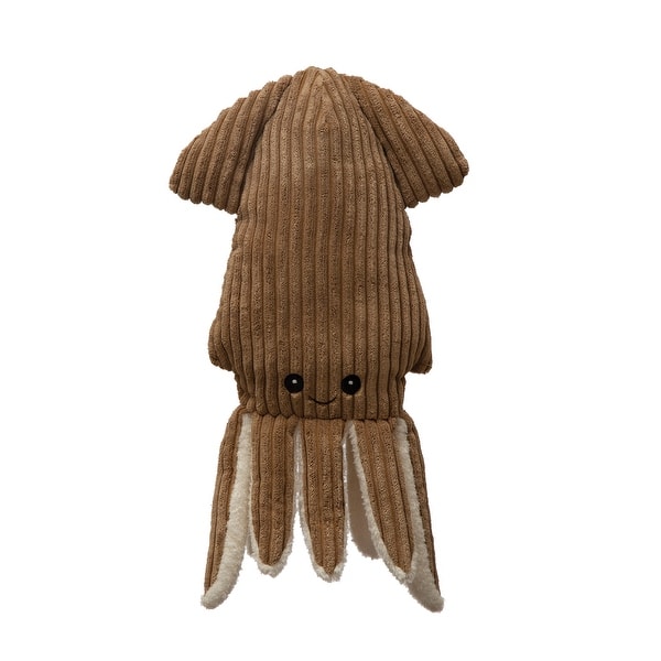 slide 2 of 10, Plush Corduroy Squid - 16.0"L x 8.0"W x 4.0"H Brown - 16.0"L x 8.0"W x 4.0"H - Polyester