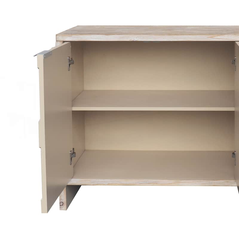 Farmhouse Style 4 Door Wooden Cabinet Sideboard Buffet