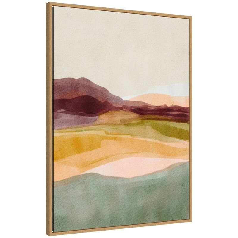 Kate and Laurel Sylvie Sunset Beauty Framed Canvas by Nikita Jariwala - 28x38 - Natural