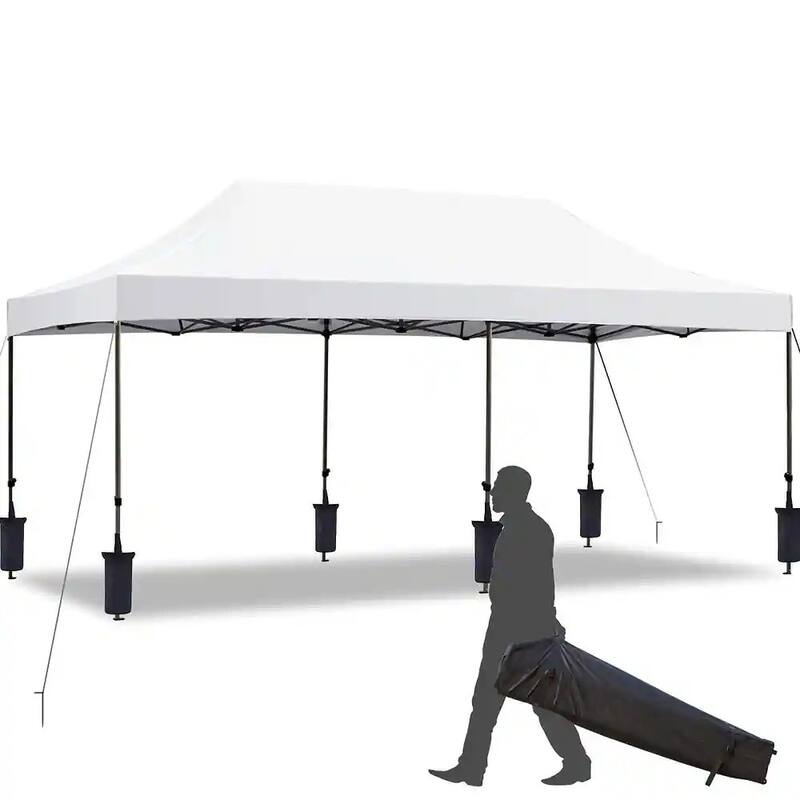 EROMMY Heavy-Duty Instant Canopy Tent for Commercial Use – Includes Roller Bag, Sandbags, Wind Ropes, and Ground Stakes