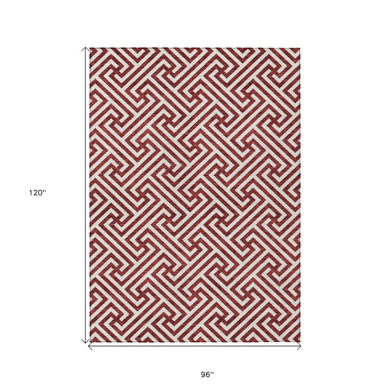HomeRoots Geometric Transitional Rectangle Outdoor Rug