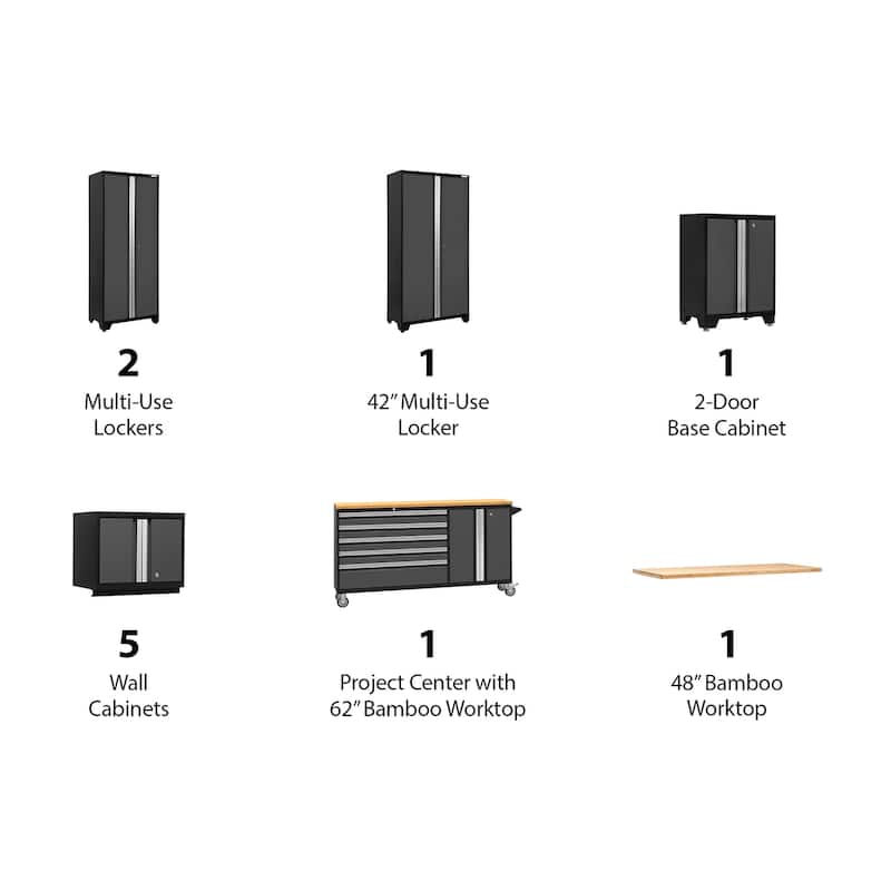 NewAge Products Bold Series 222" W x 18" D 11 Piece Garage Cabinet Set