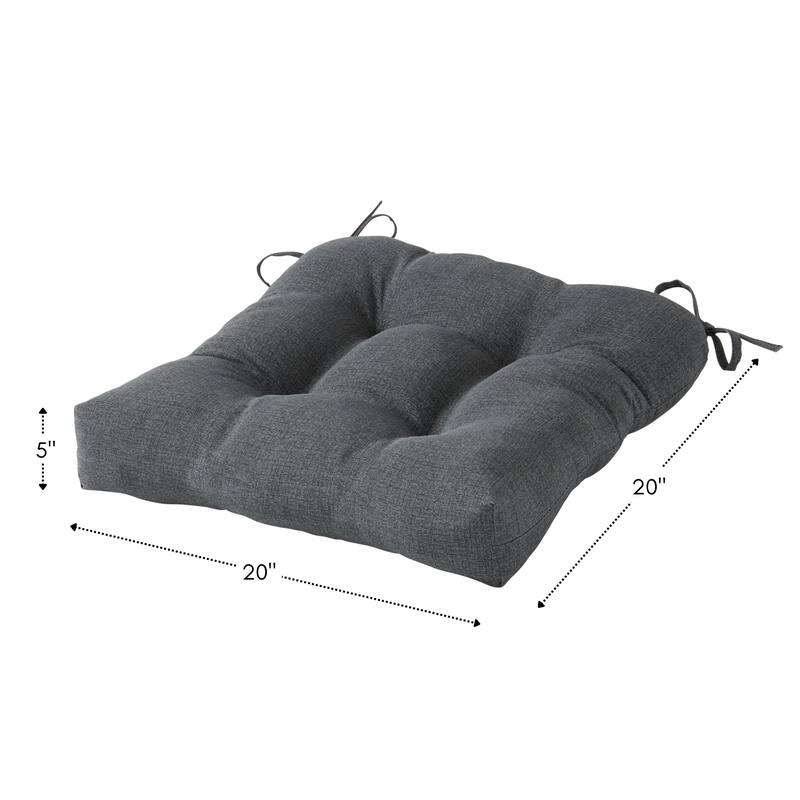 Solid Heathered Outdoor Seat Cushion (Set of 2)