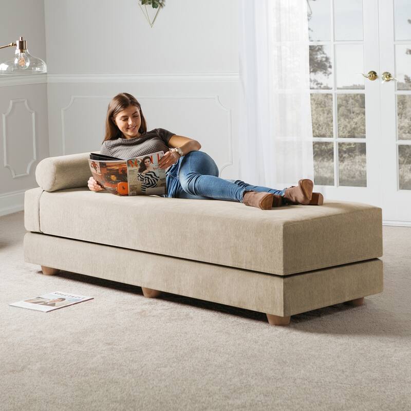 Jaxx Artemis Daybed Queen Size Convertible Sleeper - Beige
