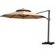 preview thumbnail 12 of 42, Crestlive Products 12ft Round Double Top Cantilever Patio Umbrella with 7-position Adjustment Tan