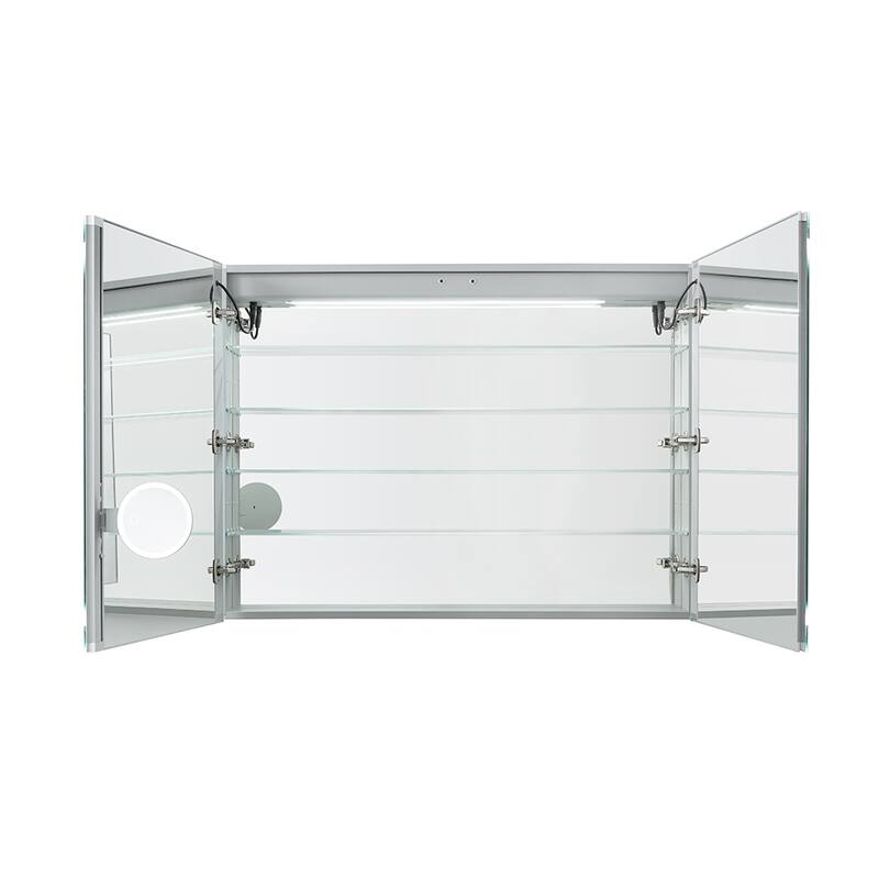 Medicine Cabinet With Light 40W x 30H x 5D - 40"x30"x5" - 40"x30"x5" - Glass Finish - Clear