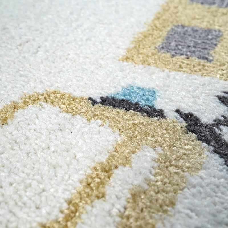 Nursery Rug with Streets Cars and Trees Motif in Pastel Colors