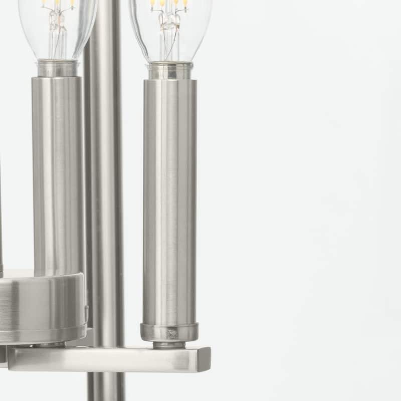 Hillcrest Collection Four-Light Brushed Nickel Transitional Hall & Foyer Light - 13 in x 13 in x 22 in