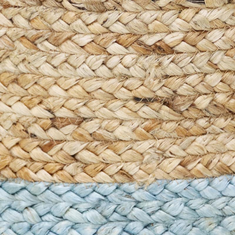Sevita Two-Tone Jute Hand-Stitched Storage Basket with Handles