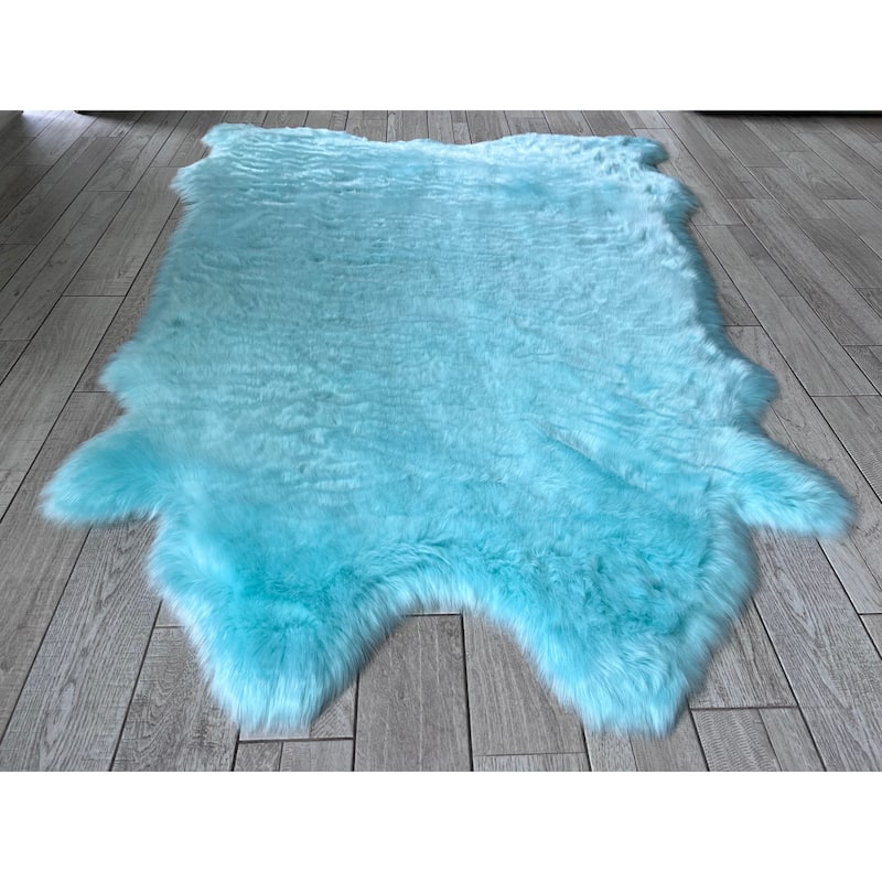 Silver Orchid Luxurious Faux Bison Skin Shag Rug