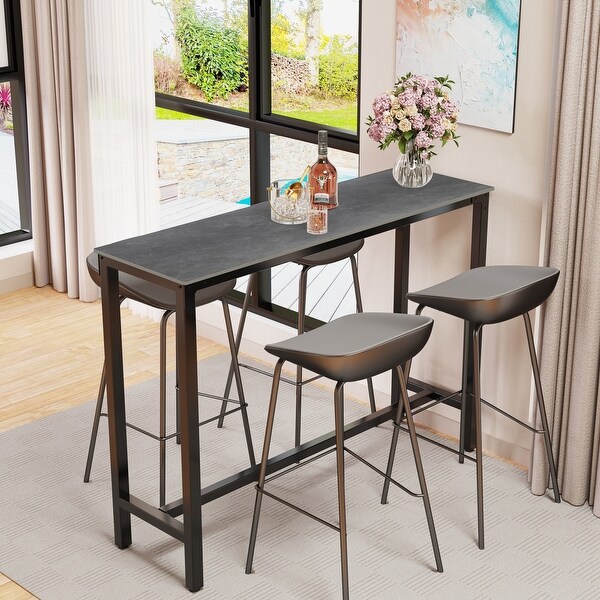 Counter-height Pub Bar Table Sintered Stone Tabletop - 47