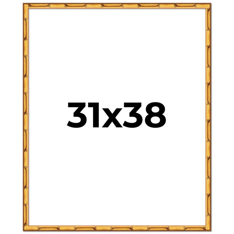 31x38 Frame Gold Bamboo Solid Wood Picture Frame | 1 Inch Moulding