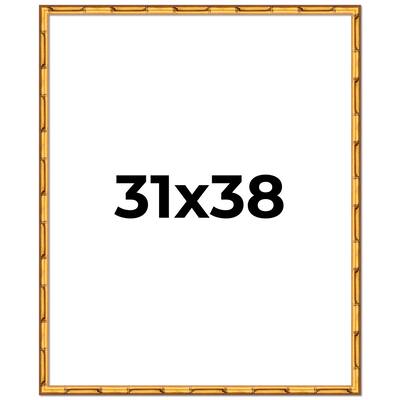 31x38 Frame Gold Bamboo Solid Wood Picture Frame | 1 Inch Moulding