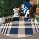 preview thumbnail 163 of 186, SAFAVIEH Courtyard Jolene Plaid Indoor/ Outdoor Waterproof Patio Backyard Rug 6'7" Round - Navy/Beige