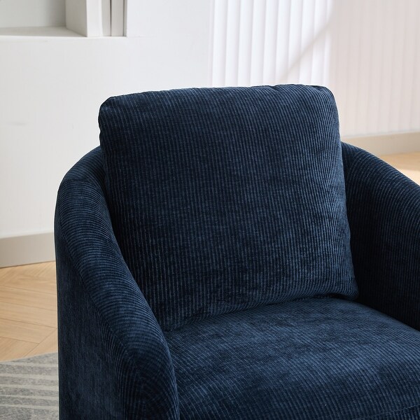 Navy 30.3 Inch Wide Swivel Decorative Bucket Chair Comfortable Single Sofa Chair Leisure Armchair for Living Room Bedroom Bed Bath Beyond 41872043