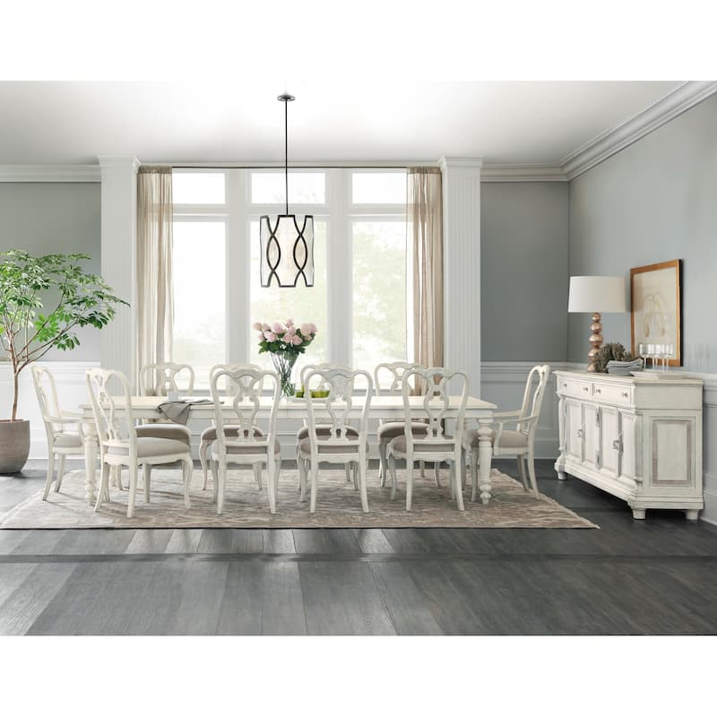 Hooker Furniture 5961-75410-02-SINGLE Traditions 21" Fabric Dinner - Creamy Magnolia