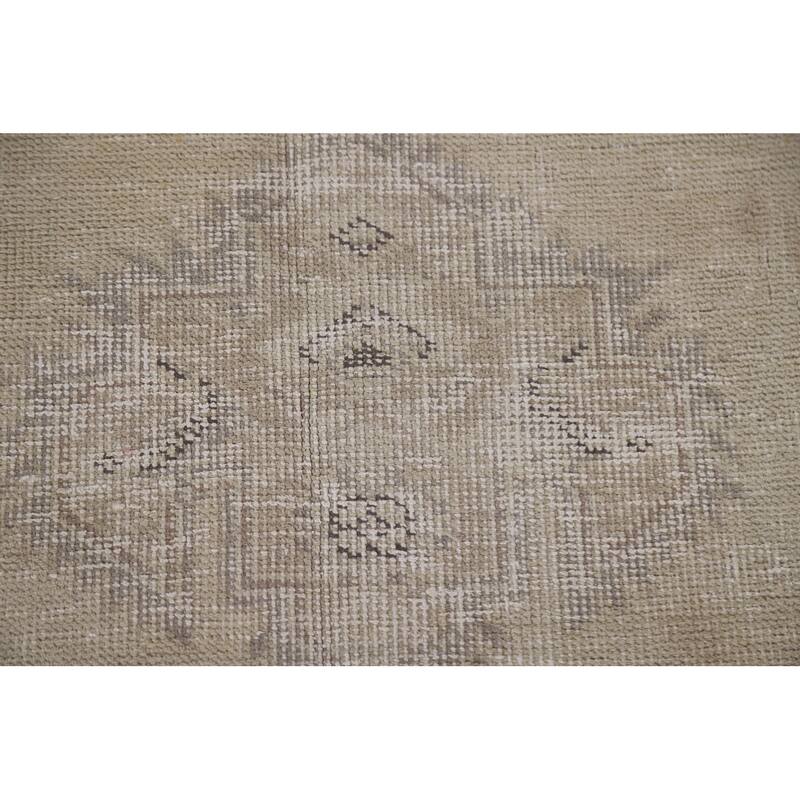 Hand Knotted Oriental 100% Wool Carpet Traditional Medallion Beige & Ivories Mashad Area Rug - 11' 4'' X 8' 1''