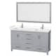 Option Gray / White Cultured Marble Top / Brushed Chrome