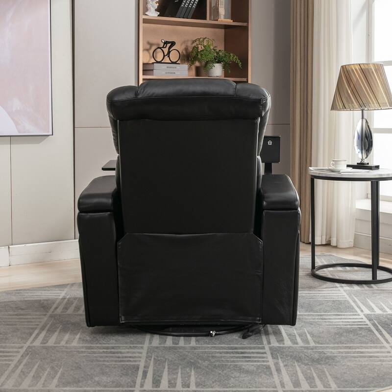 270 Degree Swivel PU Leather Power Recliner