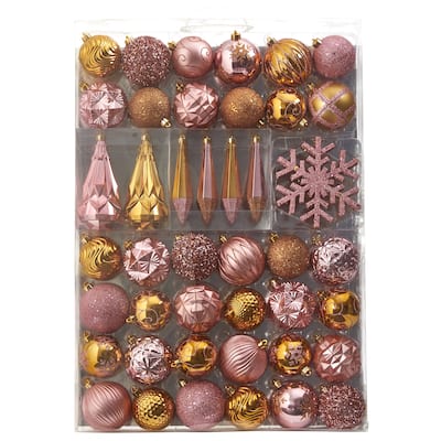 Holiday Shatterproof, 52 Count Christmas Ornament Box, 80mm to 150mm