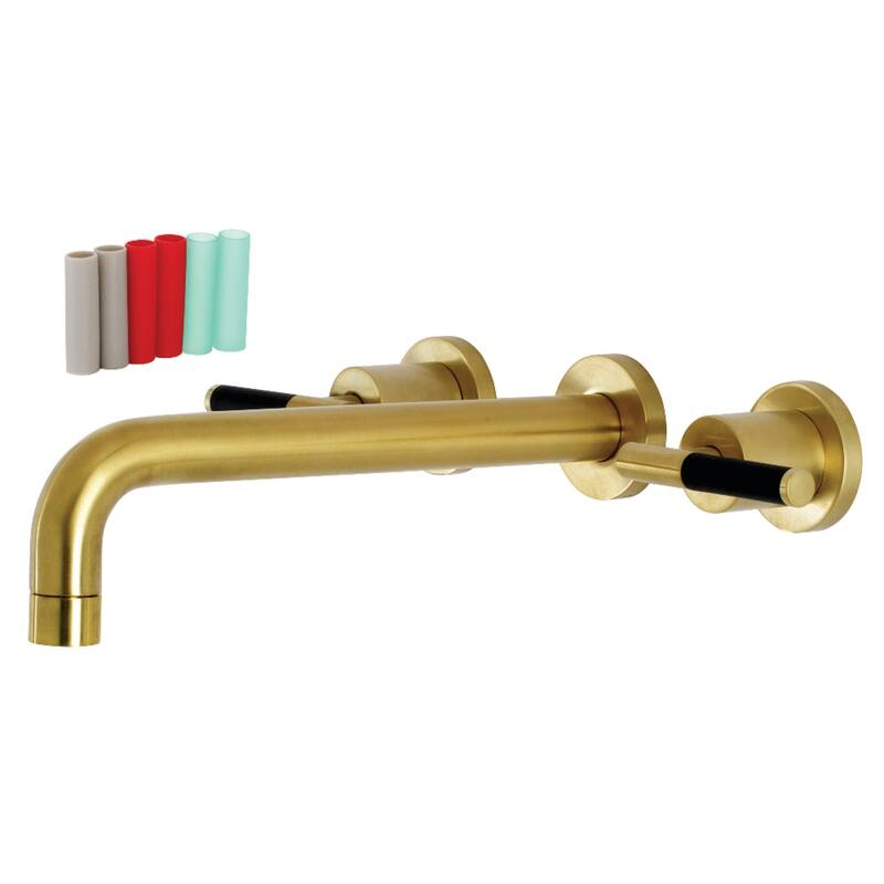 Kaiser Two-Handle Wall Mount Tub Faucet in Polished Brass