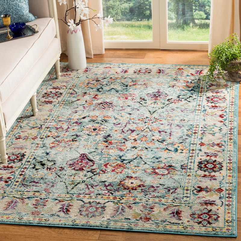 SAFAVIEH Savannah Bohemian & Eclectic Arghira Oriental Polyester Rug - 3' x 5' - Blue/Blue