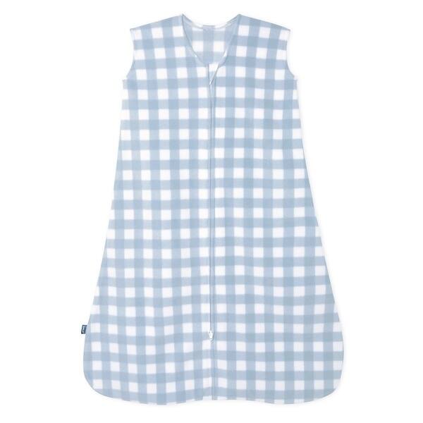 slide 2 of 5, HALO SleepSack wearable blanket, Micro-fleece, Gingham Blue, SM, 0-6M - small