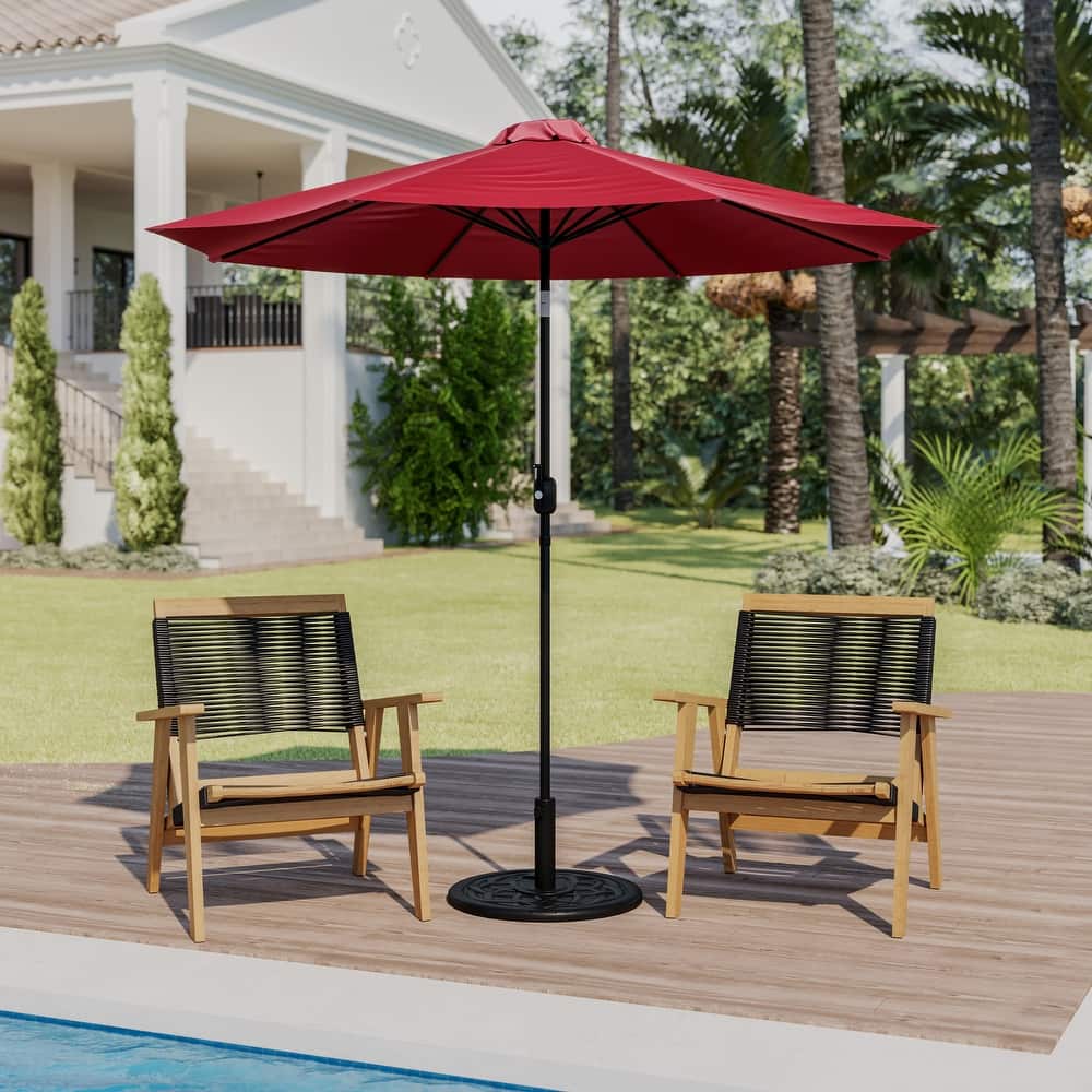 9 FT Round Umbrella - 1.5" Diameter Aluminum Pole - Crank and Tilt Function